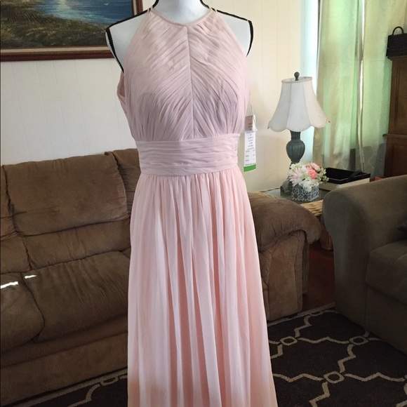New BILL LEVKOFF Pedal Pink Chiffon Long DRESS 10 - Picture 1 of 14